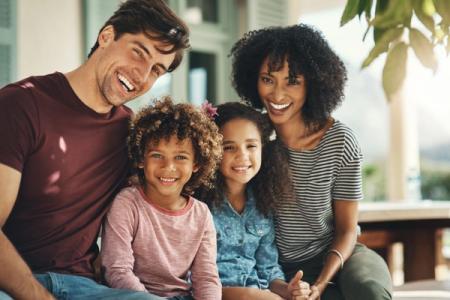 A family smiling together